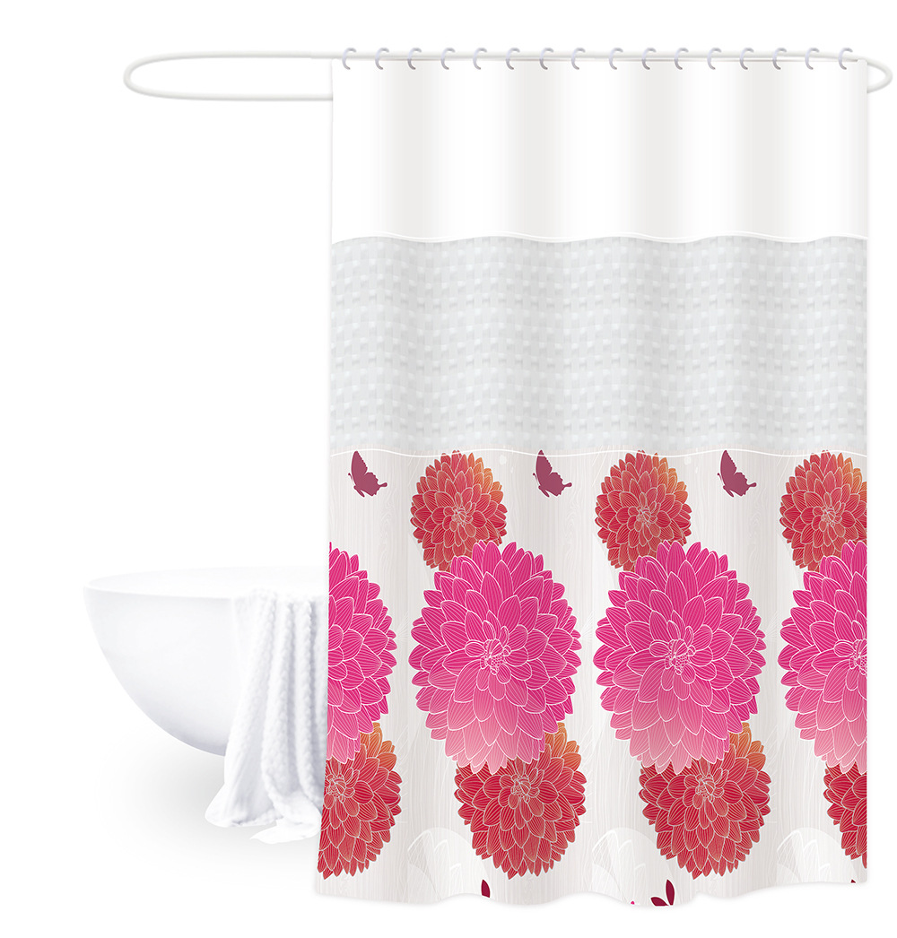 180*200 impresión engrosada de empalme cortina de ducha cortina de baño peva semi-transparente baño impermeable baño partición cortina de ducha