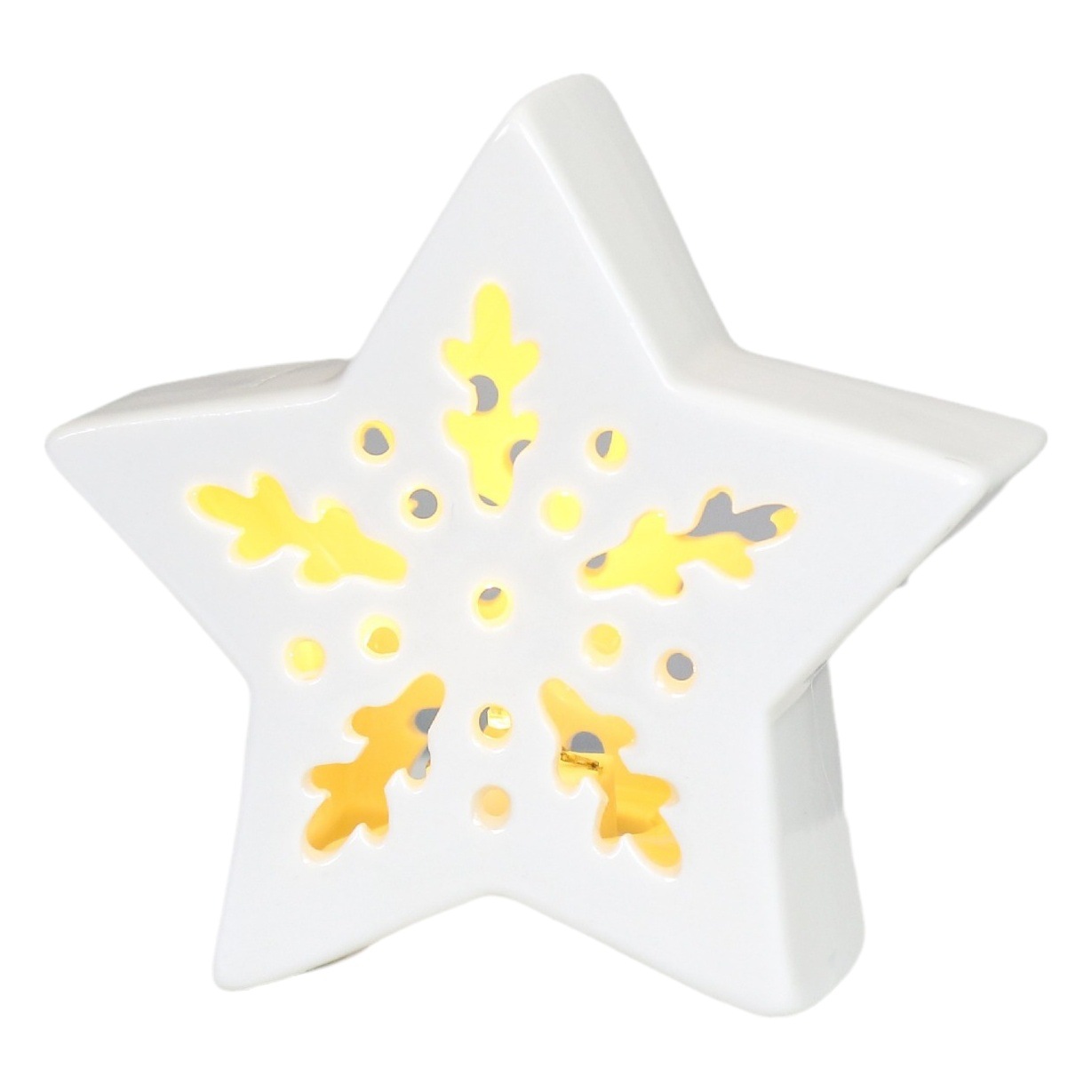 Cerámica de cinco puntas estrella candelero creativo vela taza puede iluminar la cena decoración Vintage artesanía lámpara de estrella al por mayor