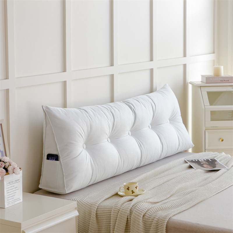 綿麻のベッドのない柔らかいバッグのクッションの大きい背もたれのクッションの2024新型のベッドの枕の三角の畳は直接壁に寄りかかっています。