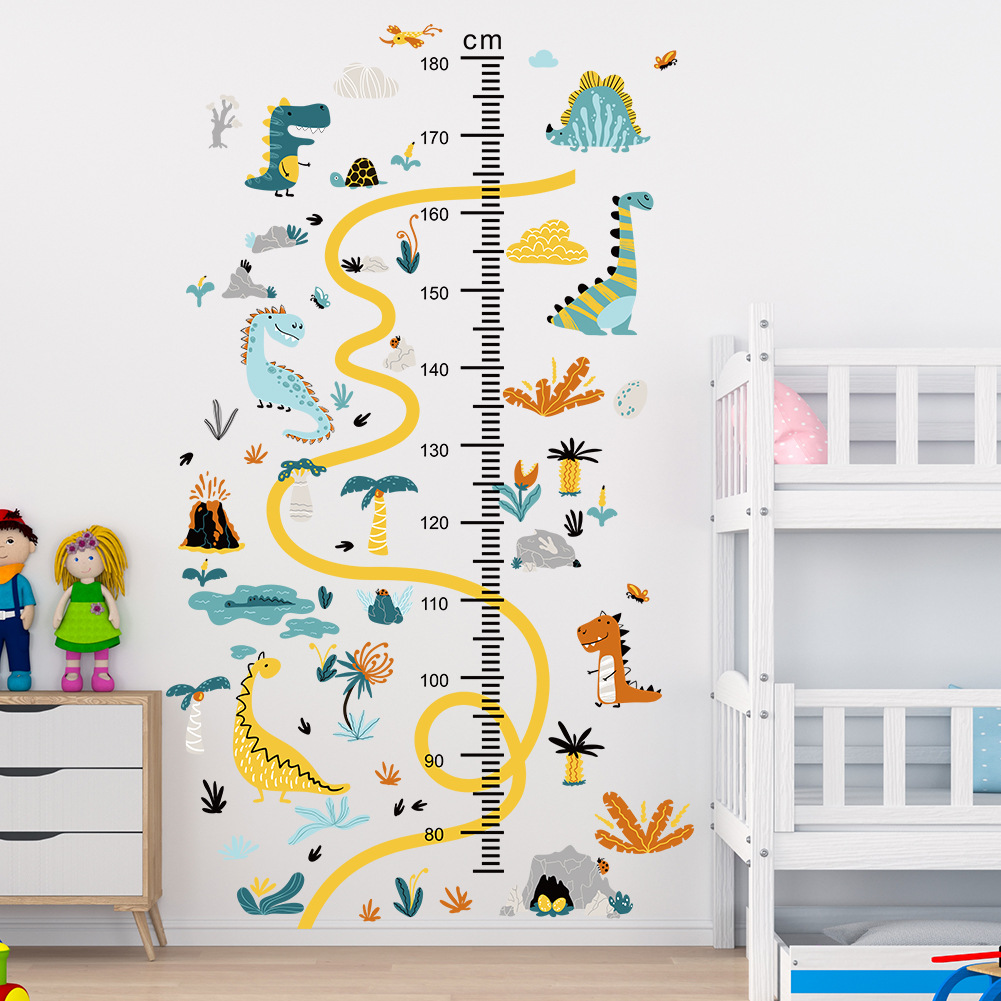 Dinosaur Children's Room Cartoon Height Wall Sticker Record Baby Height Sticker Meter Decorative Wall Sticker Self-Paste