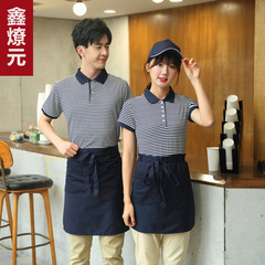 餐飲工作服新款t恤夏季火鍋燒烤奶茶咖啡餐廳漢堡飯店服務員短袖