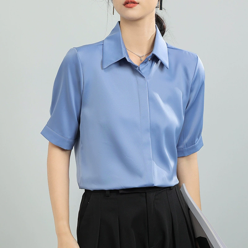 Добавлен синий короткий рукав без горячего и против морщин дизайн