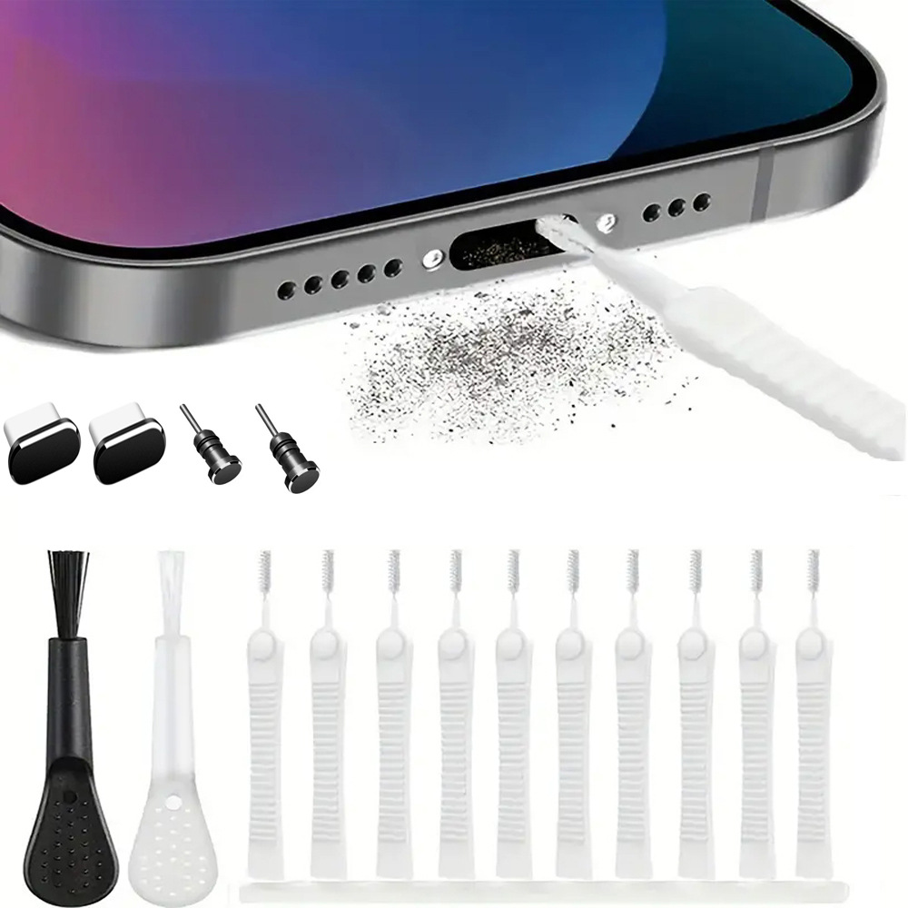 C port toz geçirmez set 16 parça Tip-C veri portu USB toz geçirmez fiş cep telefonu şarj portu metal toz geçirmez fiş