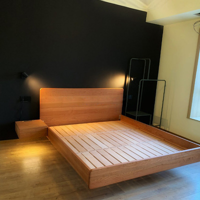 管木匠好好睡雙人床 實木床日式大床櫻桃木北歐懸浮主臥1.51.8米