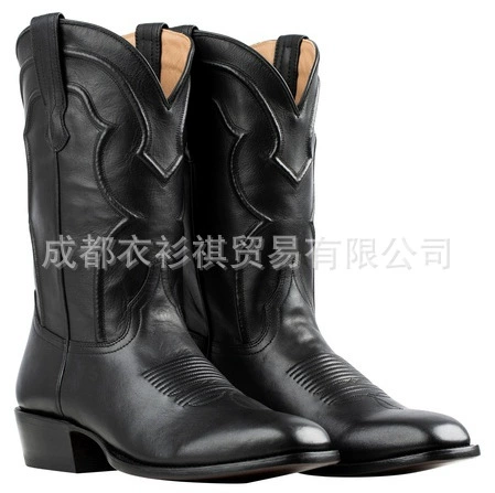 Трансграничные производители Внешняя торговля осень и зима Новые мужские высокие сапоги больших размеров в стиле ретро с вышивкой на толстом каблуке размер 38-48