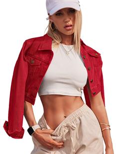 2025 Cross-Border New European and American Style Button Long-Sleeved Denim Short Jacket Cross-Border Dropshipping