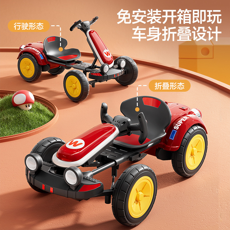 Juguetes de cuatro ruedas de kart eléctrico para niños se pueden sentar en niñas y se pueden plegar sin instalar nuevos vehículos eléctricos
