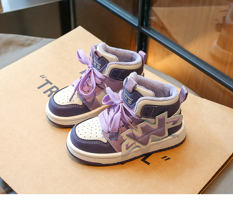 Mädchen Winter Sneaker High-top Mit Warmem Innenfutter_voghion.com
