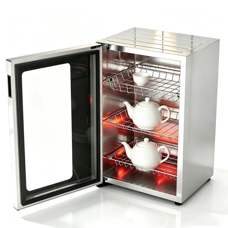 Commercial hot air circulation dish sterilizer and dryer, single-door design, suitable for restaurants, for storing and drying cups, bowls, and chopsticks