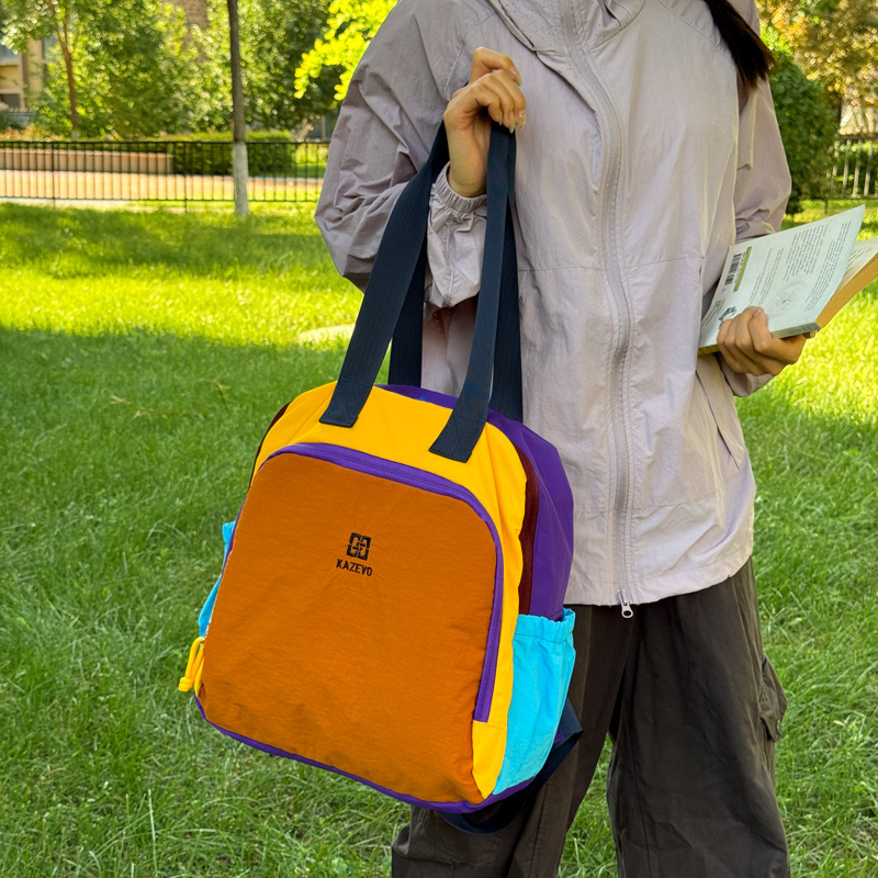 Colorful, multi-faceted patchwork tote bag for female students, with a fresh, outdoor vibe, suitable for short trips and daily commuting, crossbody bag Colorful, multi-faceted patchwork tote bag for female students, with a fresh, outdoor vibe, suitable for short trips and daily commuting, crossbody bag