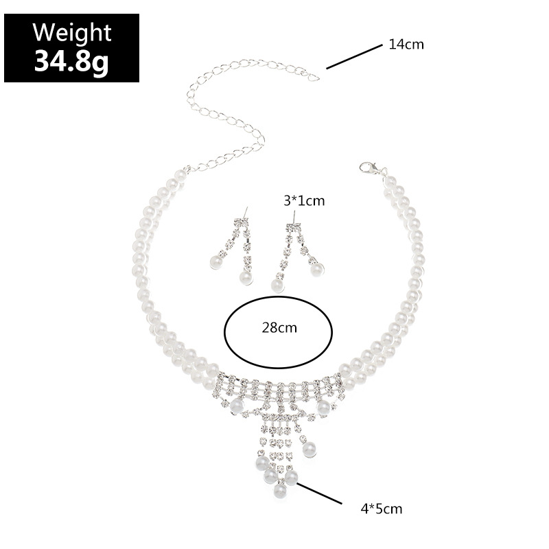 Fashion Bridal Jewelry Necklace Earrings Two-piece display picture 1