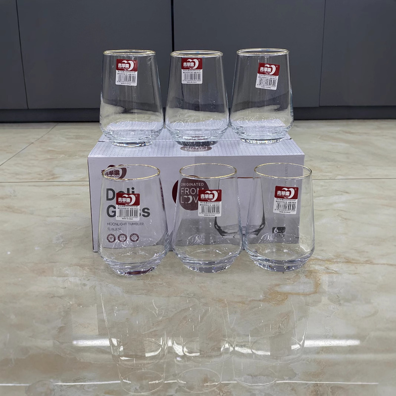 Green Apple Moonlight Water Cup Glass Household Hotel Wine Glass Brandy Wine Glass Juice Cool Water Cup ES701