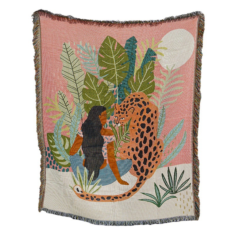 インスタイルイラストラインブランケットキャンプブランケットカジュアルブランケット昼寝ブランケットスローブランケットアメリカンソファブランケットピクニックブランケットベッドサイドブランケット