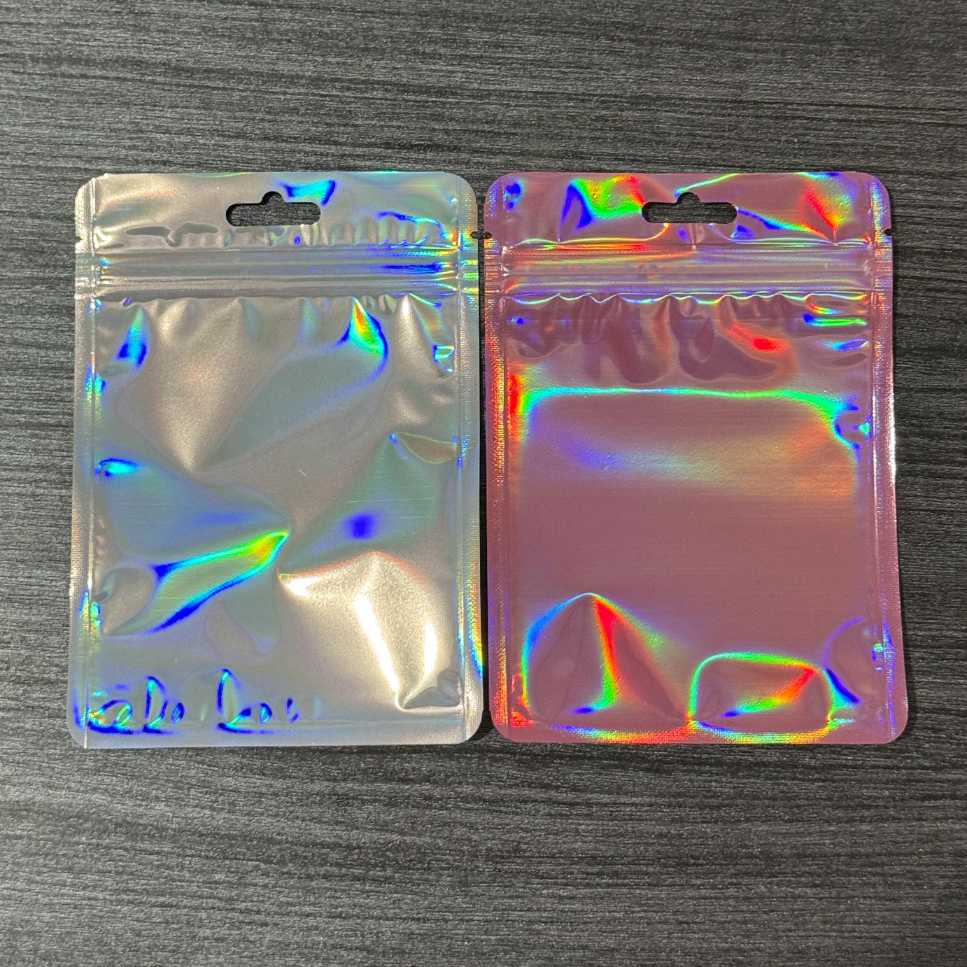 Bolsas autosellables de colores láser, bolsas selladas gruesas para accesorios, bolsas holográficas para tarjetas, bolsas de embalaje coloridas. image 14
