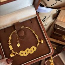 铜镀金饰品新中式风五帝币盘缠葫芦手链手环女小众轻奢高级感设计