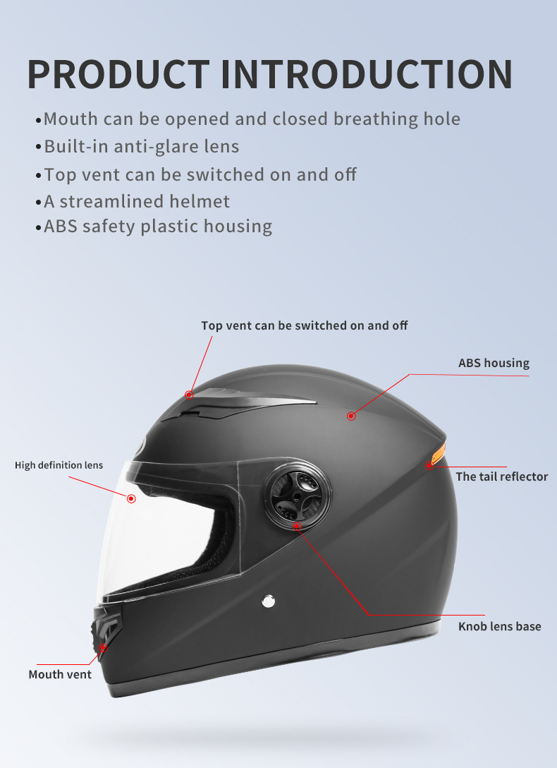 Ad Motorcycle Helmet for Men and Women, Full-Face Helmet for Electric Vehicles, All-Season Universal Helmet, Safety Hat, Foreign Trade Battery Vehicle Helmet
