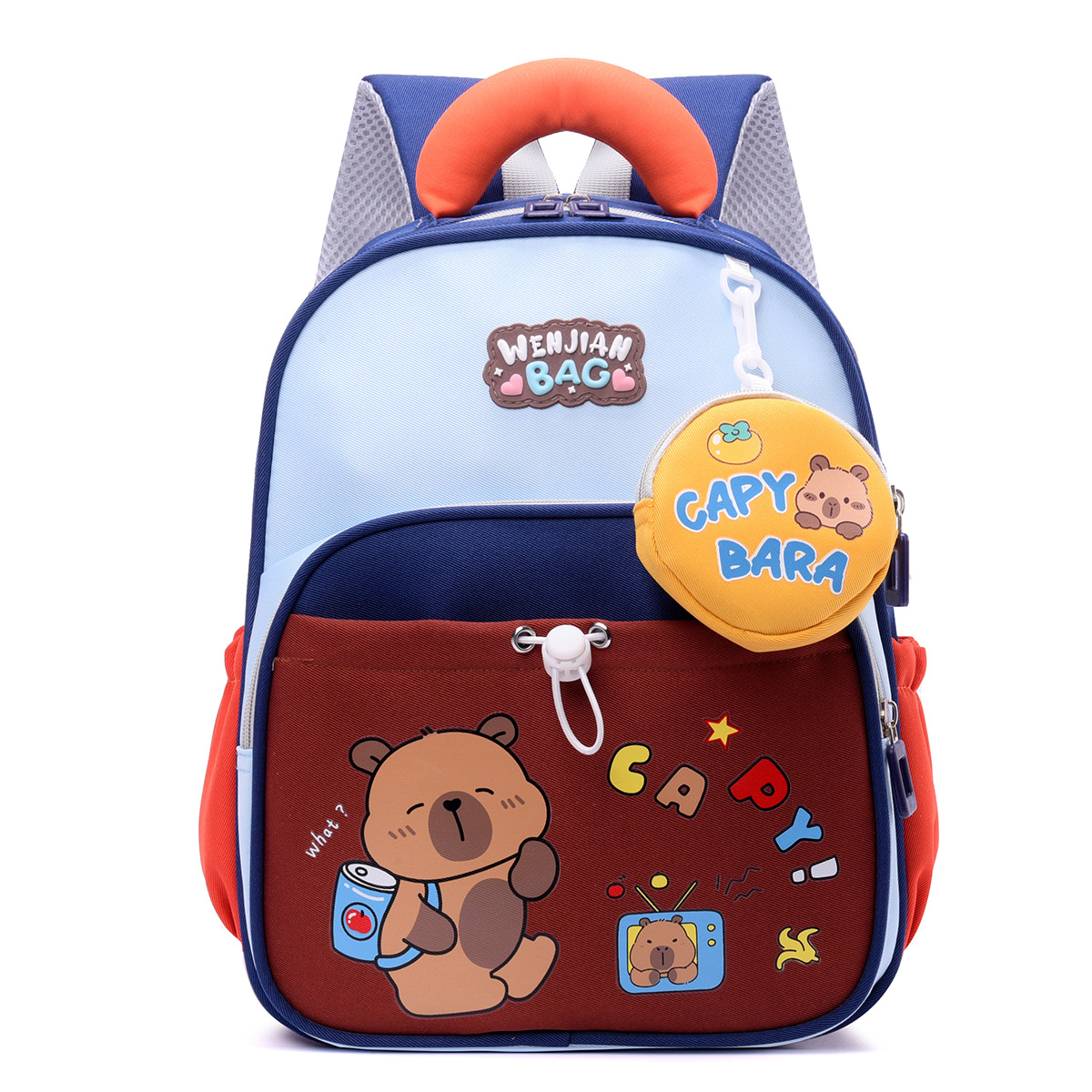 Mochila infantil Capibara nueva mochila transfronteriza para niños y niñas, mochila de jardín de infantes de moda ligera y color combinado