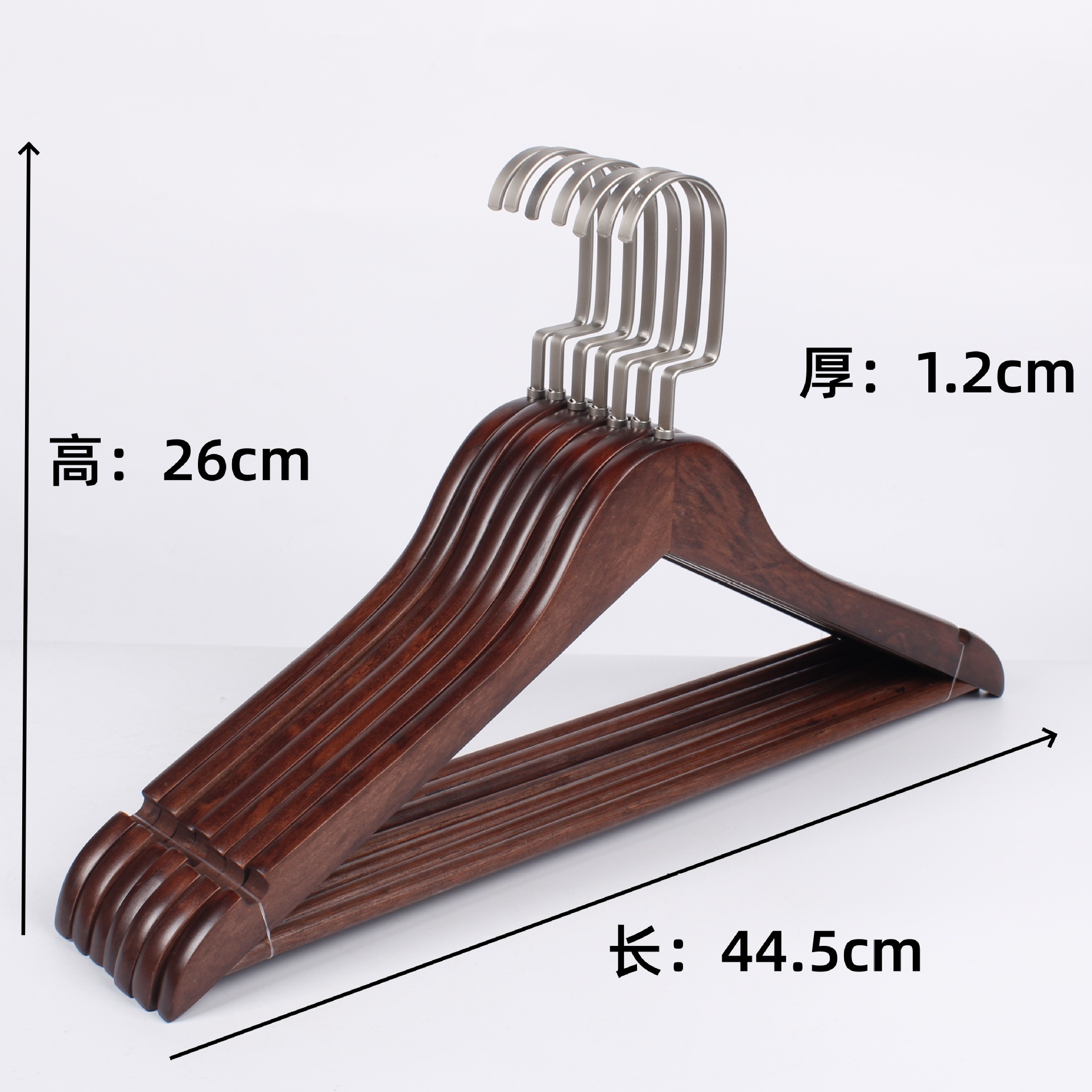 Percha de Madera Maciza con Pinzas, Antideslizante y Sin Marcas, para Tienda de Ropa