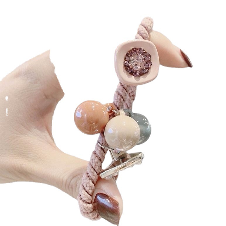 Pelo cuerda pelo cuerda banda de pelo Corea del Sur fresco personalidad simple ponytail tie banda goma perlas cristal tocado las mujeres