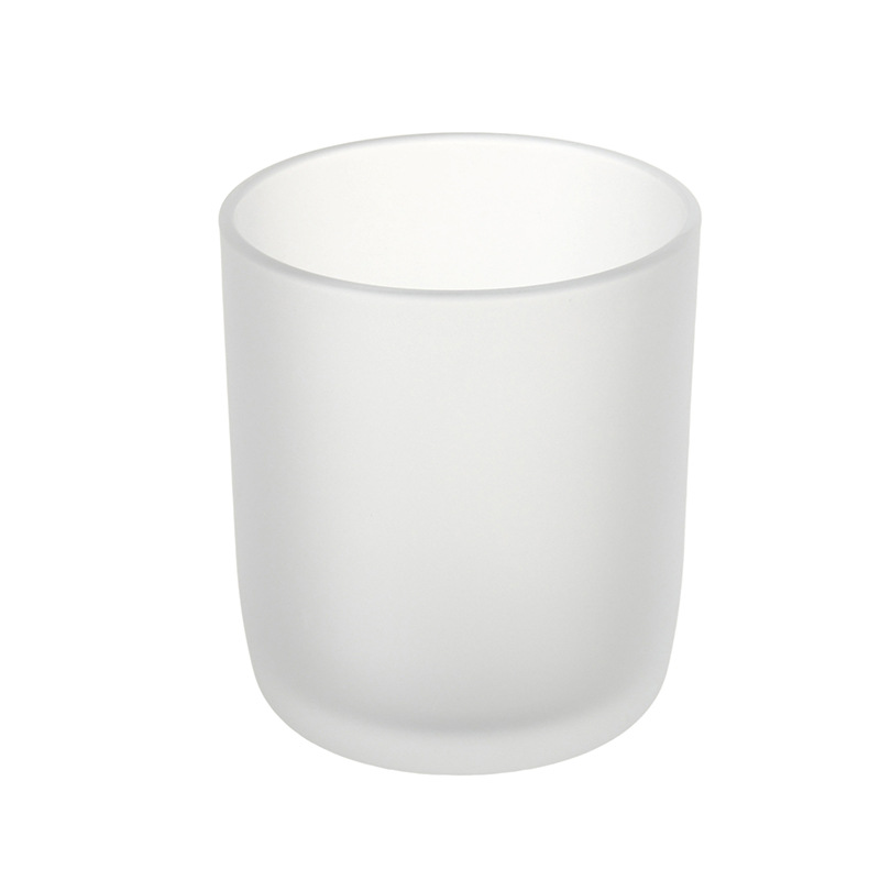 Vaso de vela de vidrio mate esmerilado simple decoración del dormitorio con taza de cera de incienso perfumes transparentes caseros botellas vacías de incienso