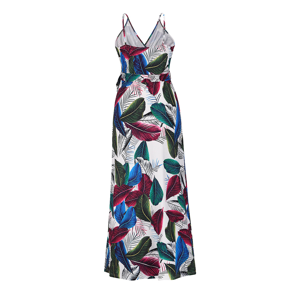 women s bohemian V-neck floral suspender dress nihaostyles clothing wholesale NSHYG72278