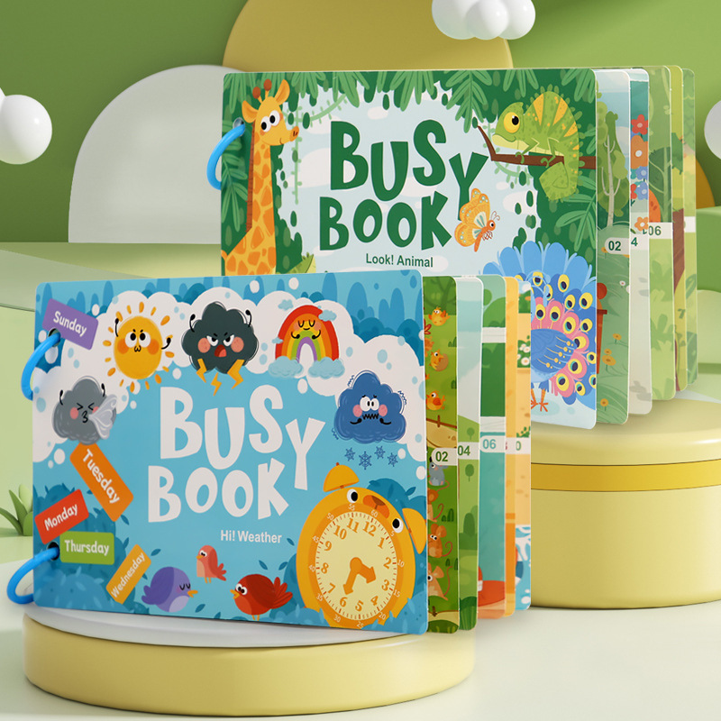 クロスボーダー早教忙しい本静かbusybookアルファベット数字認知パズル繰り返し貼り付け本益智玩具|undefined