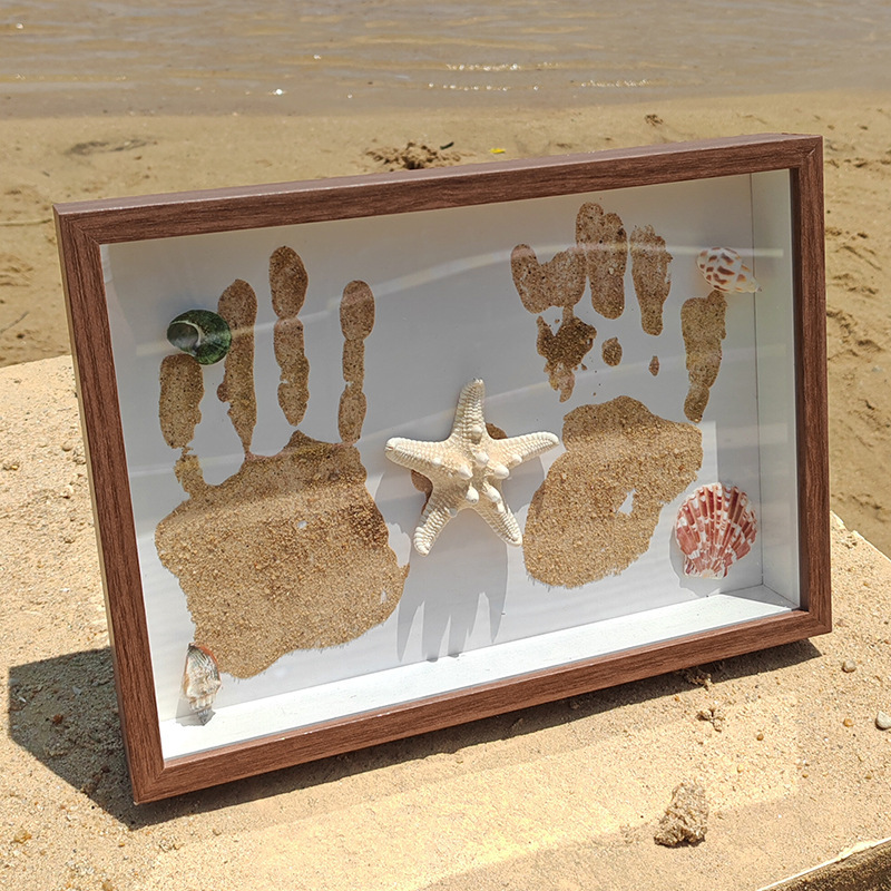 Beach Handprint Photo Frame Table DIY Couple Handprint 520 Valentine's Day Gift Commemorative Gift for Boyfriend, Best Friend and Couple Beach Handprint Photo Frame Table DIY Couple Handprint 520 Valentine's Day Gift Commemorative Gift for Boyfriend, Best Friend and Couple