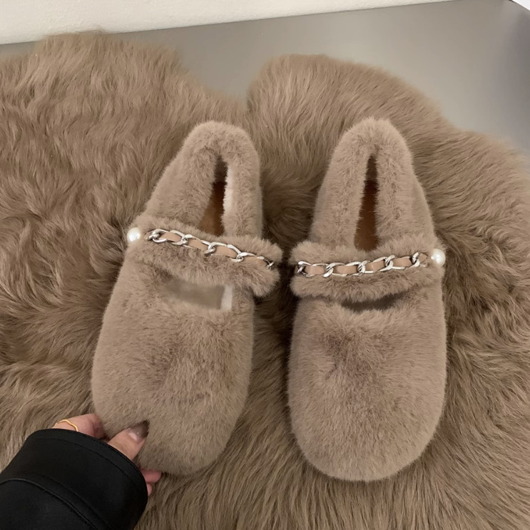Fell-flats Für Damen Mit Dicker Sohle Winterliche Freizeitschuhe_voghion.com