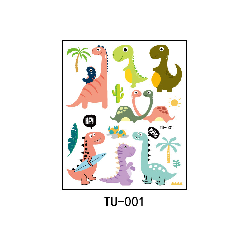 Pegatinas de tatuaje de dinosaurio sudor impermeable niños y niñas lindo Partido de dibujos animados desechables pegatinas de tatuaje temporal