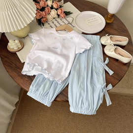 女童短袖T恤女童夏季套装婴儿衣服夏薄款儿童短袖女宝宝夏天衣服