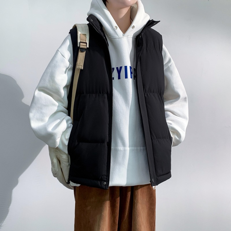 Transfronterizo 5XL - 8XL chaleco de algodón plumado hombre otoño y invierno grueso calentamiento hombro chaleco chaqueta de algodón