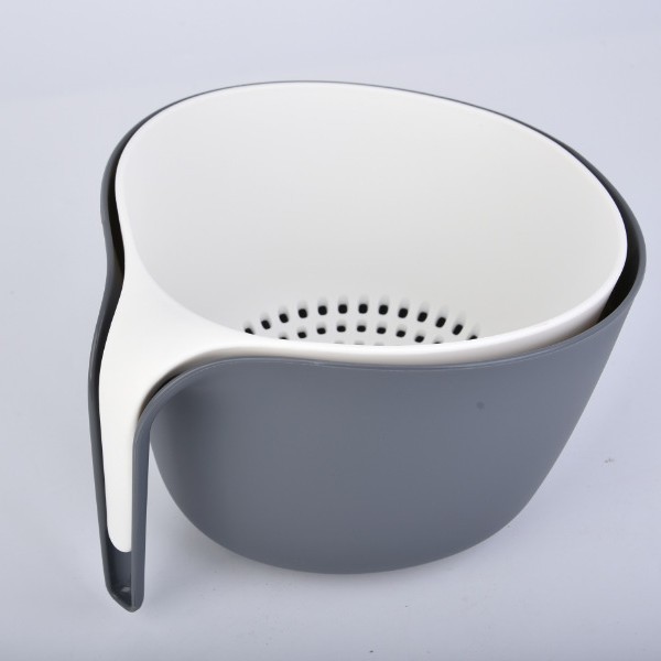 Cesta de drenaje de doble capa de calidad alimentaria, colador de plástico para fregadero, cesta de almacenamiento para verduras y frutas, juego de 2 piezas, estante de almacenamiento con drenaje
