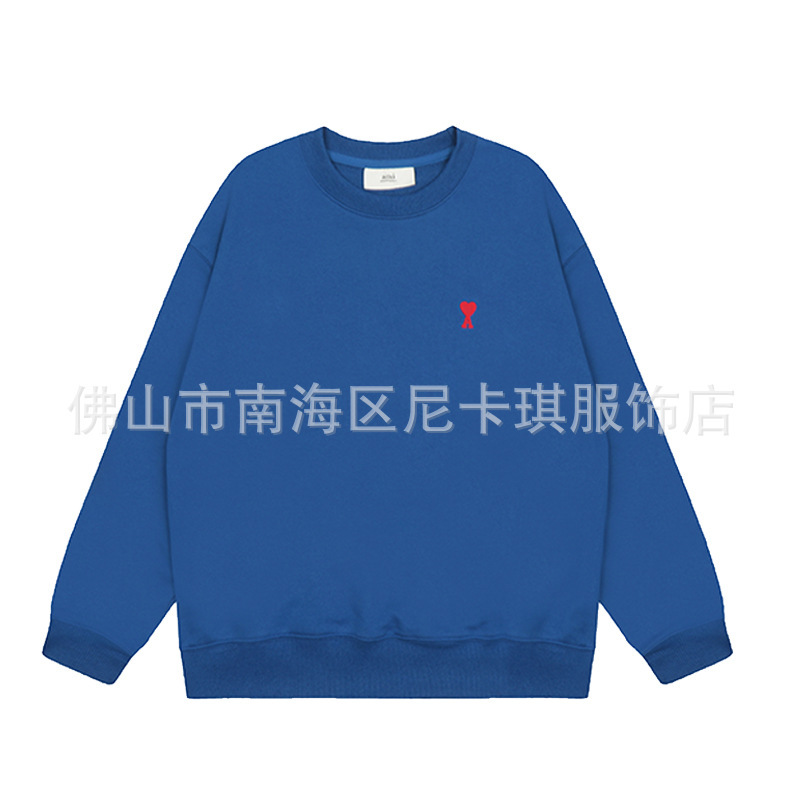 ami スウェットシャツ大きな愛の刺繍秋冬クロスボーダールーズコットントレンディブランド男性と女性のカップルトップラウンドネック長袖|undefined