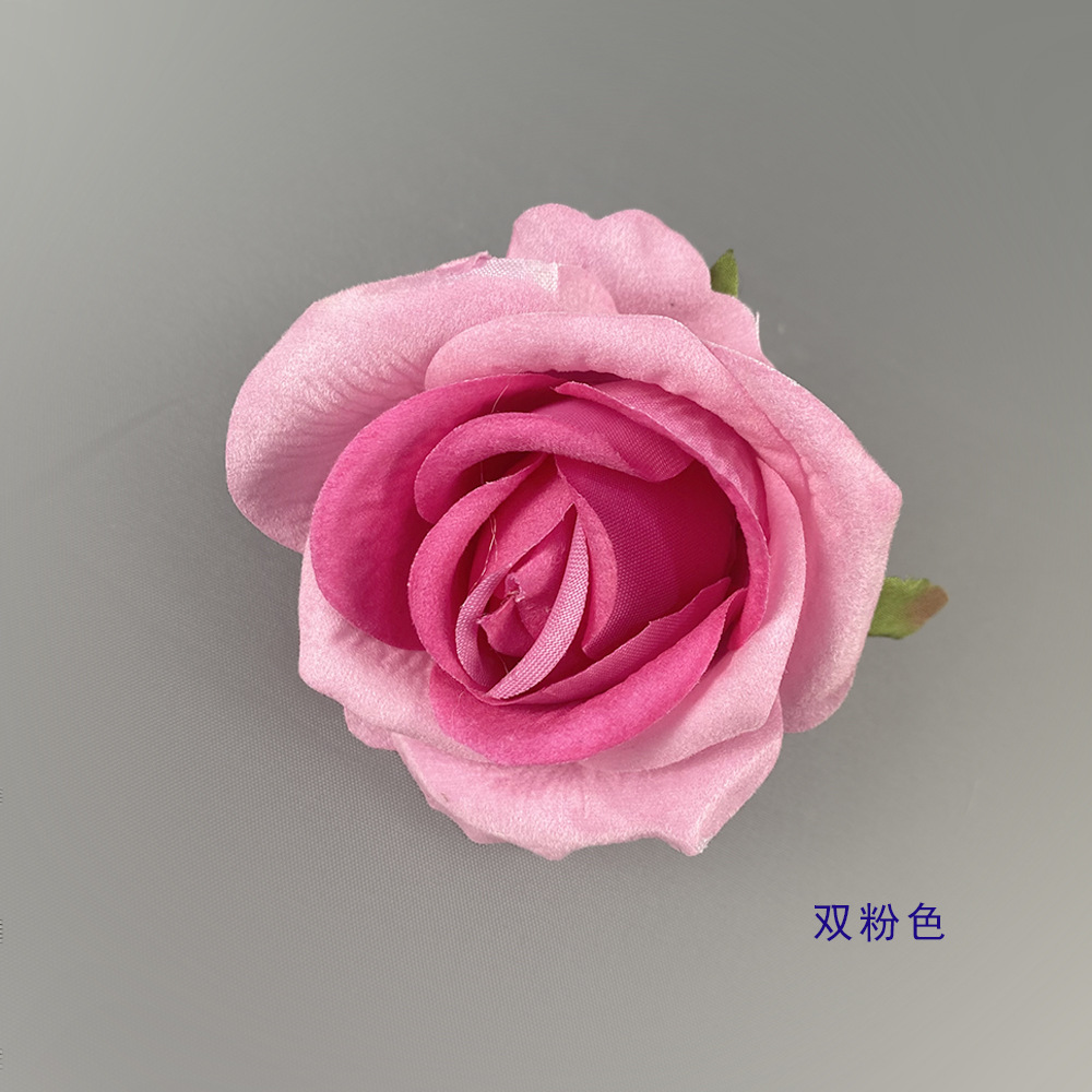 Simulación mini tela de terciopelo de diámetro de 7cm de rosa de alta simulación de cabeza de flor flor flor de pared flor de muñeca flor