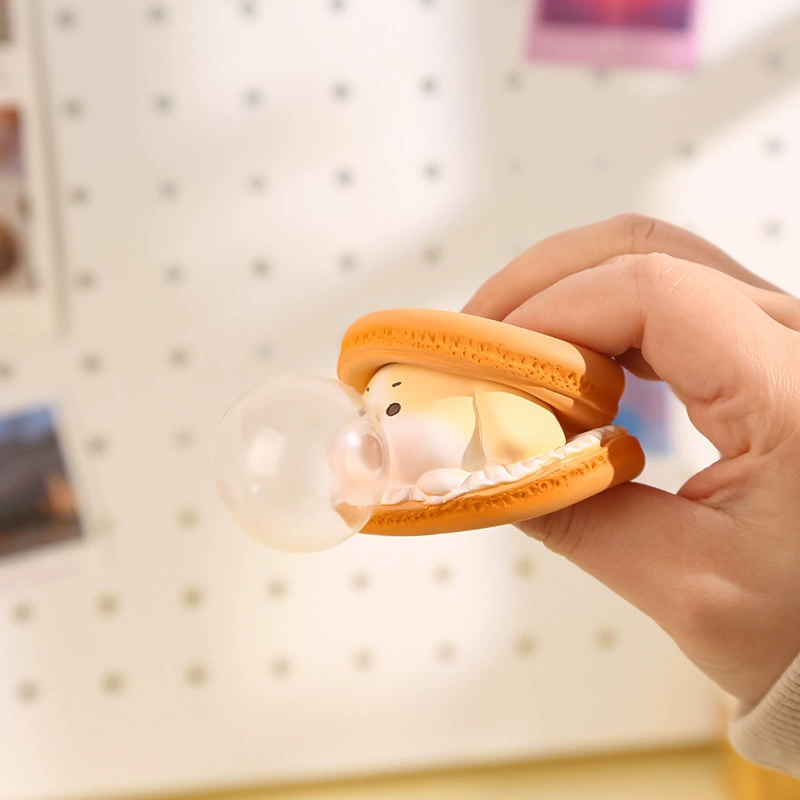 Украшения для стола Mingzuo Bubble Macaron – фигурки макарон, оранжевый щенок / фиолетовая свинка / зеленая лягушка