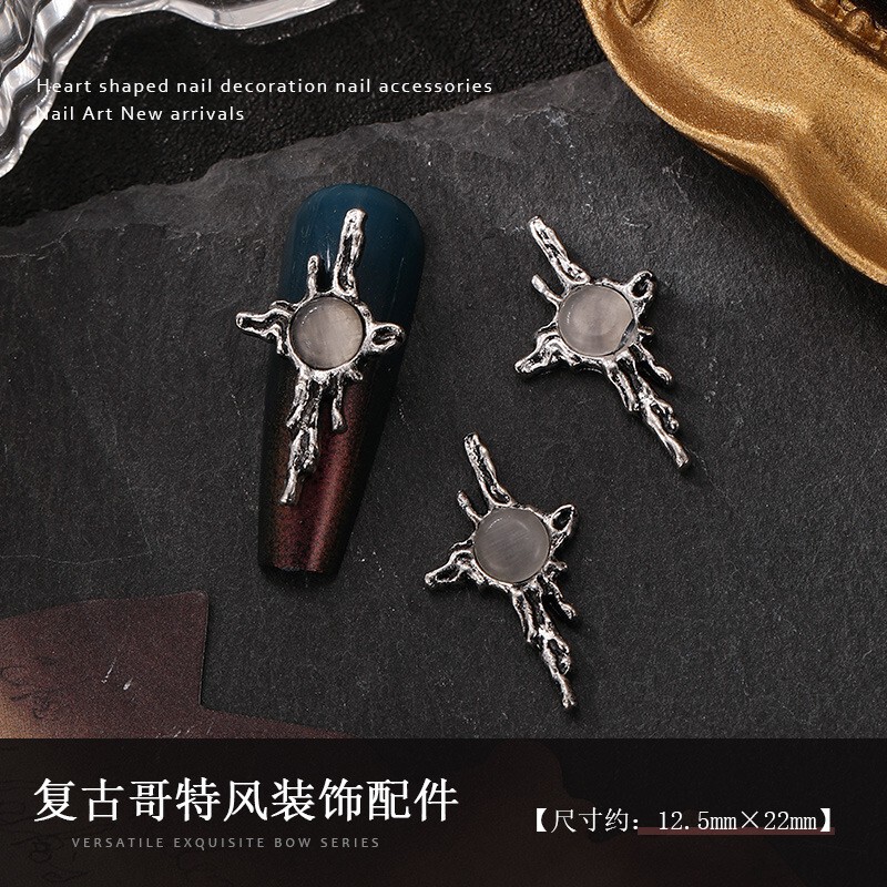 跨境新款蜘蛛美甲饰品镶钻太阳十字架爆闪四芒星星星指甲钻人鱼珠|undefined