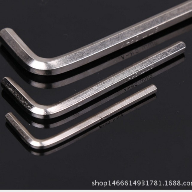 厂家批发平头 球头L型镀镍单只短平 中长 加长内六角扳手1.5-55