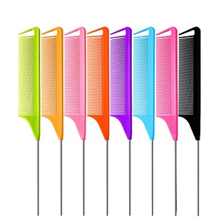 Pointed tail comb steel needle hair styling comb high temperature resistant dyeing distribution long tail comb hair cutting partition comb