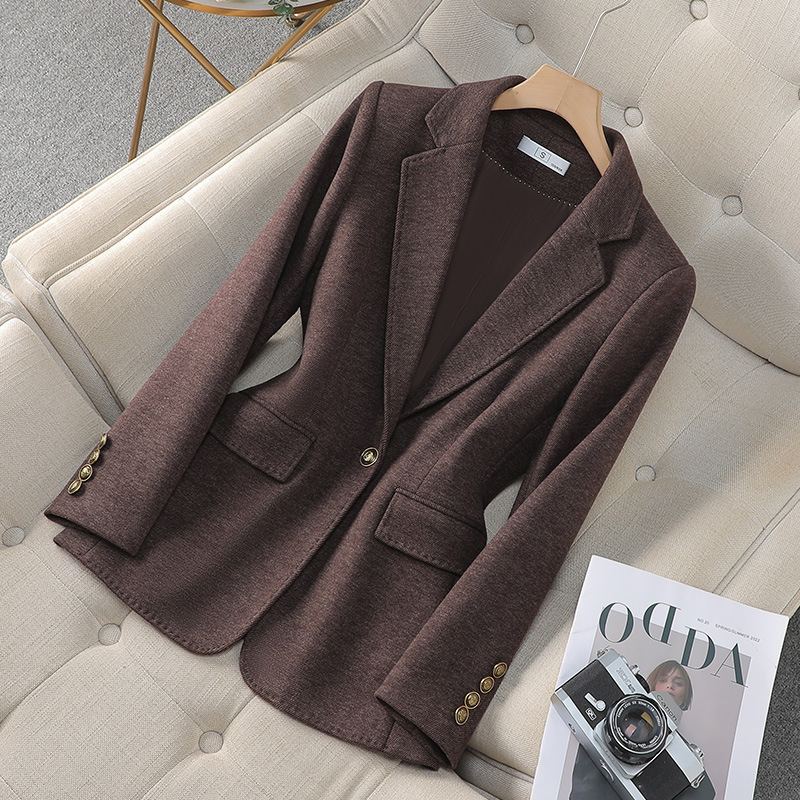 【Boutique Quality】High-End Acetate Wool Blazer for Women 2026 Slim Fit Small Size One Button Women's Suit Jacket 【Boutique Quality】High-End Acetate Wool Blazer for Women 2026 Slim Fit Small Size One Button Women's Suit Jacket