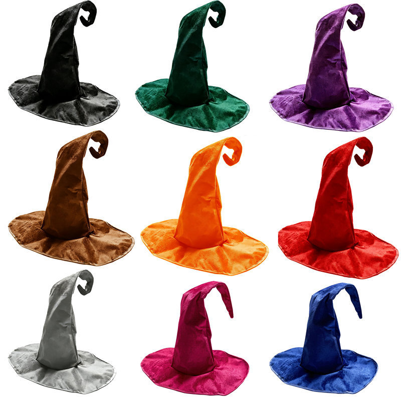 Halloween hat, witch hat, prop decoration, colorful high-top magician's magic hat, witch wizard's pointed hat