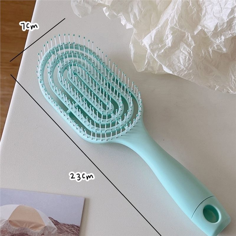 Cute estilo macarón costilla de masaje de tipo de retorno vacío casero cabello recto rizado cabello de masaje de cabello suelto peine de cuidado del cabello