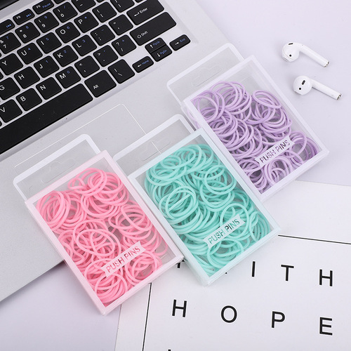 Factory wholesale macaron color paper clips small fresh creative boxed swallowtail clip office stationery key tag rubber band