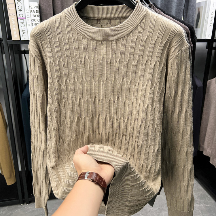 Suéter de alta sensación de moda para hombres Jacquard con camiseta de punto nuevo otoño y invierno casual suéter de ropa de hombre