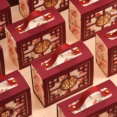 喜糖箱結婚用高級感中国式創意小紅書同金手提げギフトボックス結婚式お返し包装空箱
