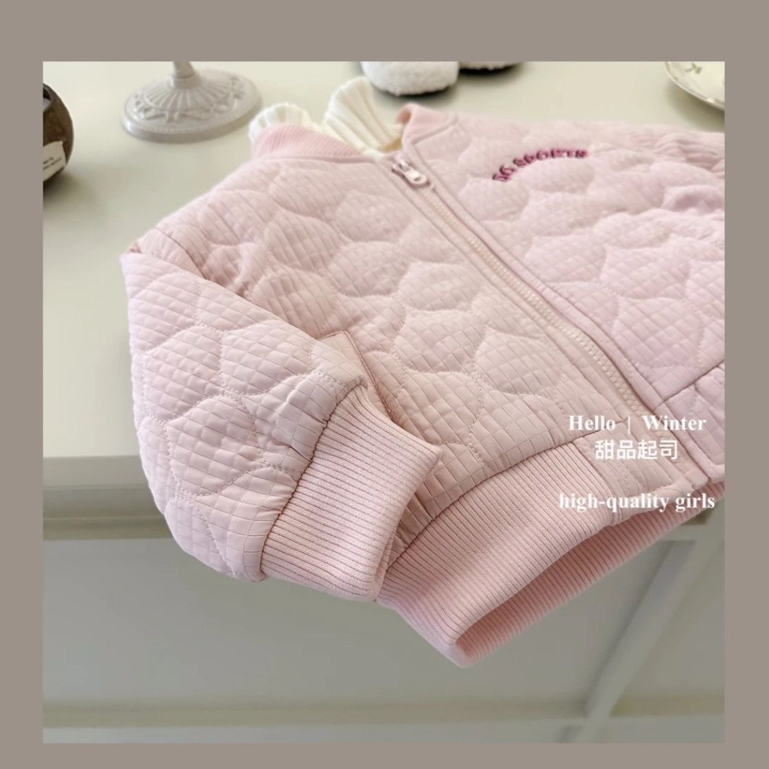 女童棒球棉服外套冬装洋气加绒夹棉儿童保暖棉衣宝宝棉袄冬季