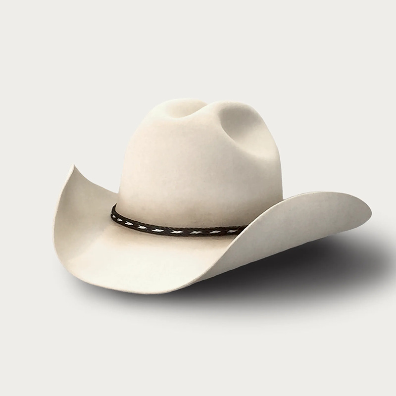 Cappello da cowboy western alla moda e versatile, in denim neutro, stile pecora, in feltro di pura lana_voghion.com