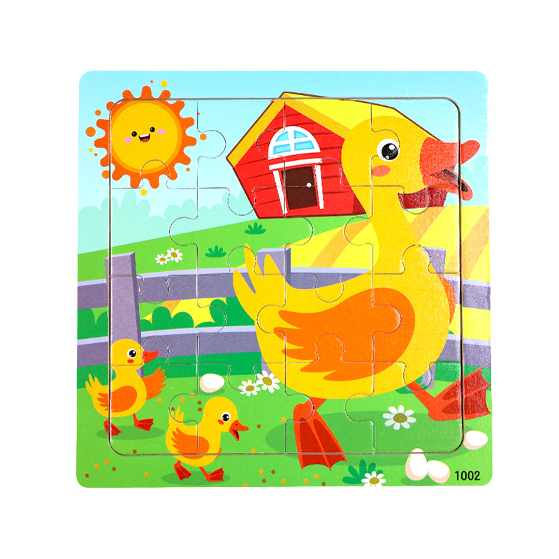 Puzzle plano de madera para niños pensamiento lógico juguetes de entrenamiento de mano movimiento fino