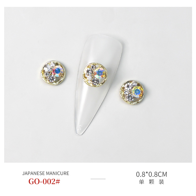 Nueva joyería de uñas LZ diamante completo con incrustaciones de diamantes de color perla oso color mágico uñas de metal joyas de aleación de diamantes decorativos