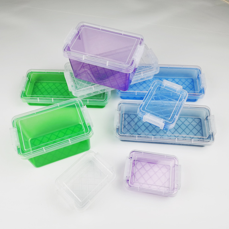 Press lock large, medium and small square transparent multi-functional color storage decorative tool box packaging box Press lock large, medium and small square transparent multi-functional color storage decorative tool box packaging box