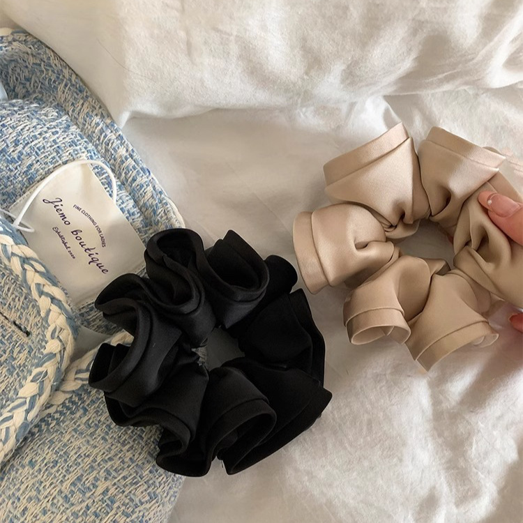 Lo mismo estilo de Ruth ~ estilo retrógrado francés de borde de hongo de intestino anillo de cabello de satén de alta calidad para mujeres plegadas de alta gama cuerda de cabello temperamento